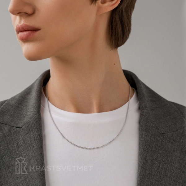 Цепь из белого золота, плетение «Love»